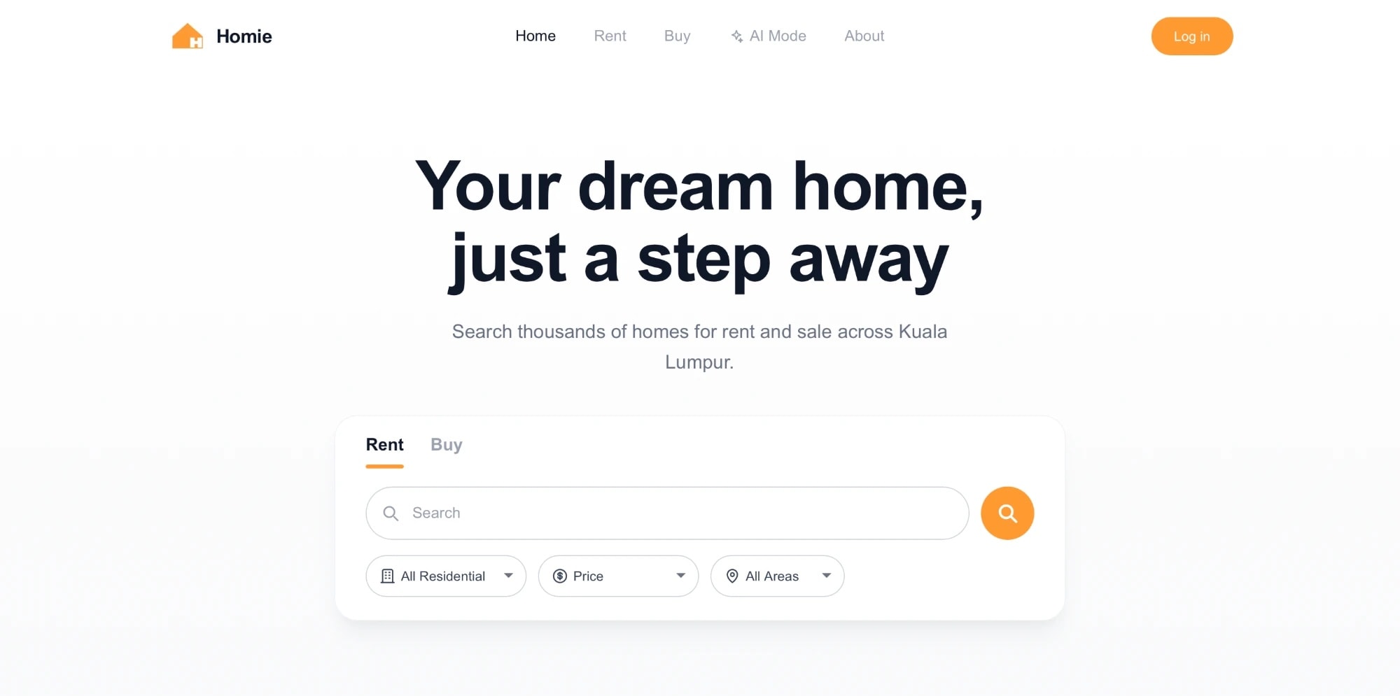 Homie property search website